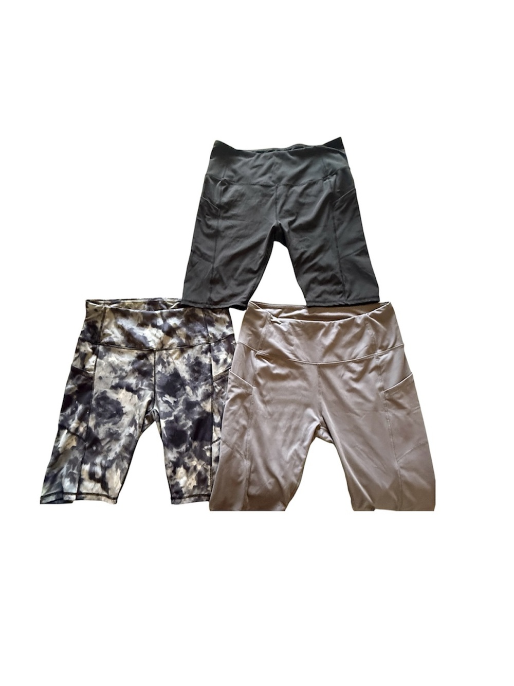 Women's High Waisted 3 Pack Biker Shorts with Pockets, 5"/11"